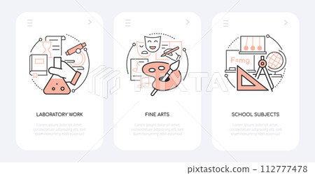 Science and art - line design style banners set 112777478
