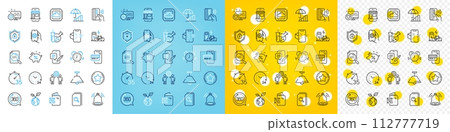 Vector icons set of Qr code, Contactless payment and Heart line icons pack for web with Time management, 360 degrees, Marketplace outline icon. Search file, Save planet, Timer pictogram. Vector 112777719