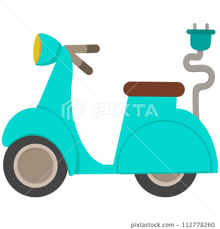 scooter on a cartoon scooter on a cartoon 112778260