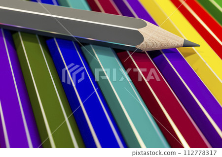 Colored wooden pencils 112778317