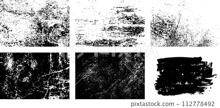 Black and white grunge. Distress overlay texture. Abstract surface dust and rough dirty wall background concept. Distress illustration simply place over object to create grunge effect. Vector EPS10. Black and white grunge. Distress overlay texture. Abstract surface dust and rough dirty wall background concept. Distress illustration simply place over object to create grunge effect. Vector EPS10. 112778492