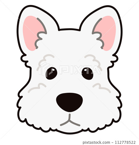 白色蘇格蘭梗正面的簡單可愛圖解，主線 112778522
