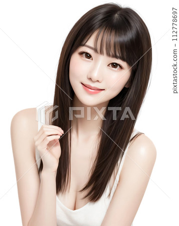 亞洲美麗的年輕女子 112778697