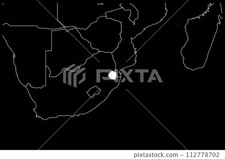 Swaziland map africa black background Swaziland map africa black background 112778702