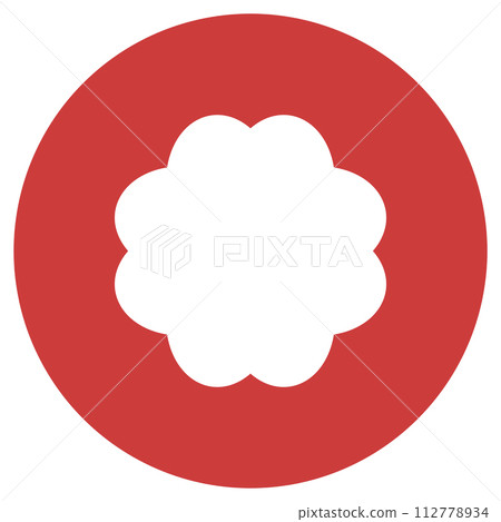 Red Simple Design Flower Icon Circle Flower Minimal Icon Flower Icon Flower Circle Icon 112778934