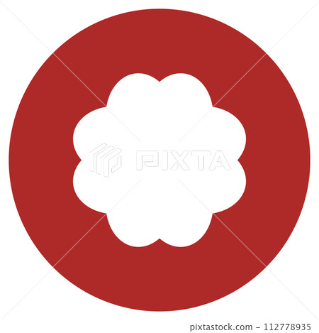 Red Simple Design Flower Icon Circle Flower Minimal Icon Flower Icon Flower Circle Icon 112778935