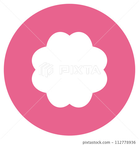 Hot Pink Simple Design Flower Icon Circle Flower Minimal Icon Flower Icon Flower Circle Icon 112778936