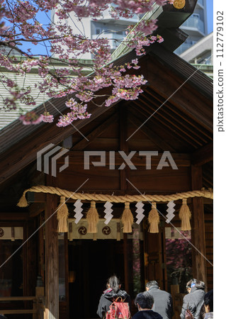 藏前神社、櫻花與神社建築，東京台東區 112779102