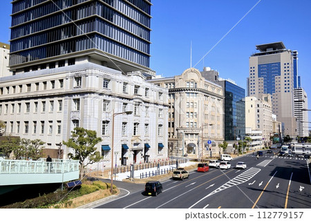 Kobe city, former Kobe settlement, coastal street streetscape Kobe city, former Kobe settlement, coastal street streetscape 112779157