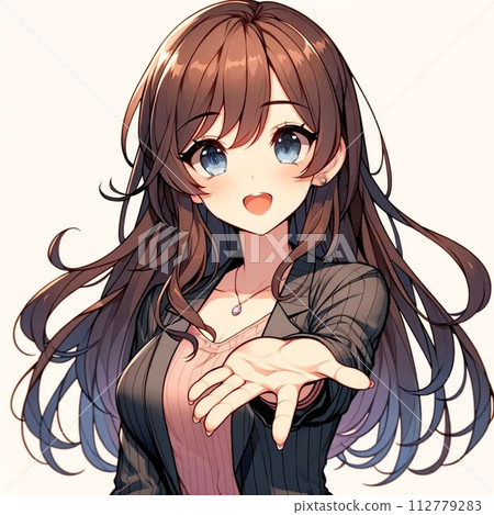 A woman giving out hands 112779283