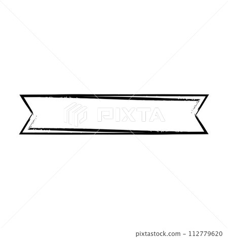 Ribbon banner, abstract rectangle label frame border in  grunge texture shape for background template element illustration for design 112779620