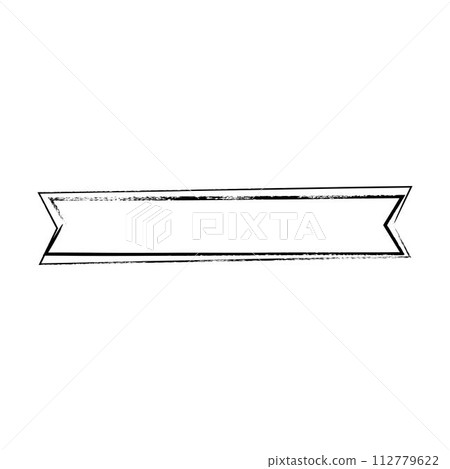 Ribbon banner, abstract rectangle label frame border in  grunge texture shape for background template element illustration for design 112779622