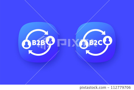 b2b and b2c icons, vector b2b and b2c icons, vector 112779706