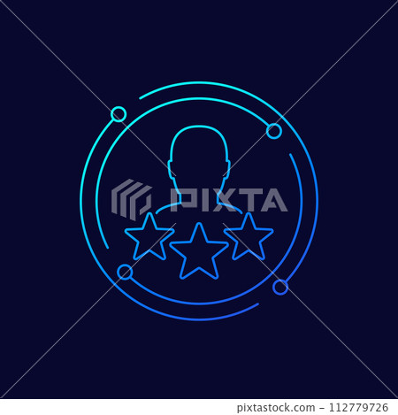 VIP member or premium user icon, linear design 112779726