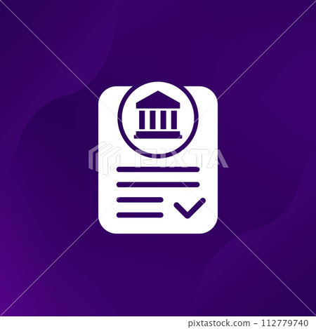 Bank document approved icon, vector Bank document approved icon, vector 112779740