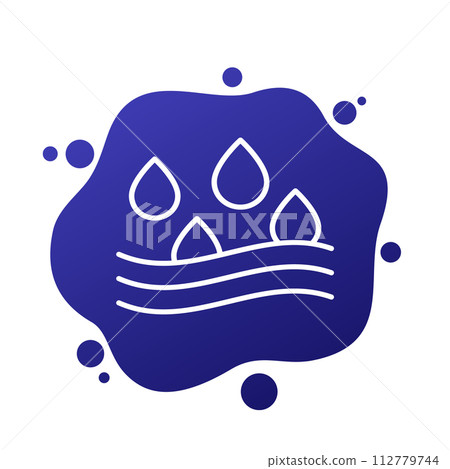 Absorption, absorb water line icon, vector Absorption, absorb water line icon, vector 112779744