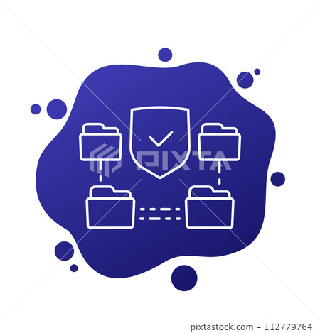 secure folders and data security line icon 112779764