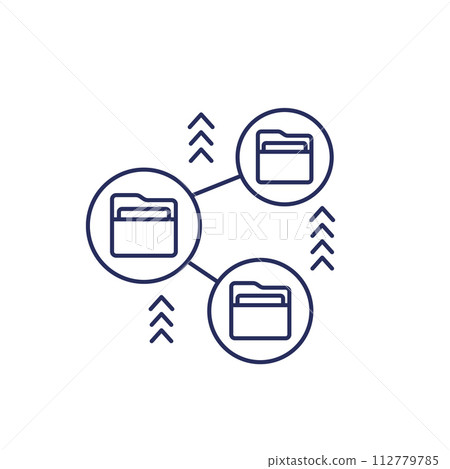 folders line icon on white 112779785