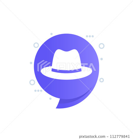 fedora hat icon, vector pictogram fedora hat icon, vector pictogram 112779841