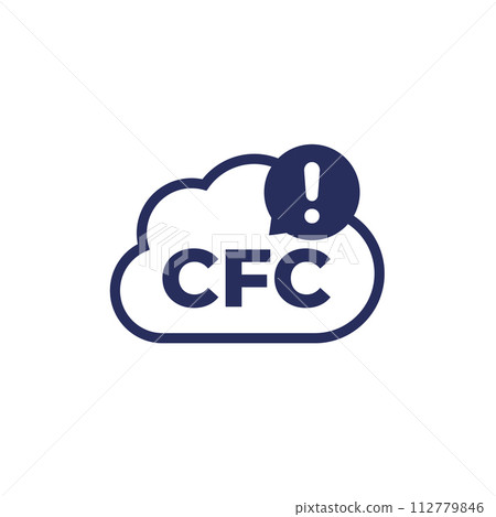 CFC icon with cloud, chlorofluorocarbons vector 112779846