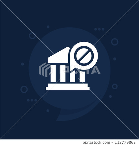 bank sanctions vector icon for web bank sanctions vector icon for web 112779862