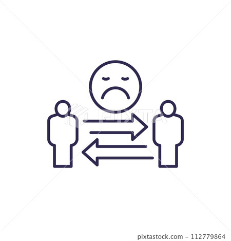 negative social interaction line icon with people negative social interaction line icon with people 112779864