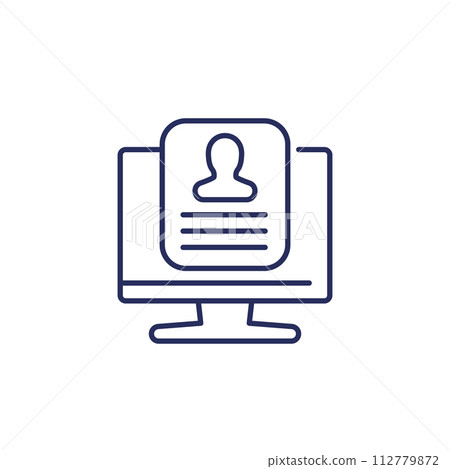 account line icon on white account line icon on white 112779872