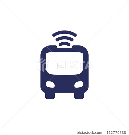 autonomous shuttle bus icon, driverless transport autonomous shuttle bus icon, driverless transport 112779888