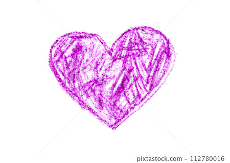 A photo of a purple heart drawn in pencil. 112780016