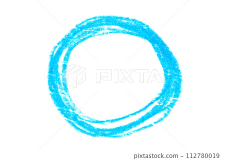 A photo of a circle drawn in blue pencil. A photo of a circle drawn in blue pencil. 112780019