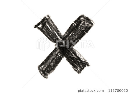 A bold black cross isolated on a white background. A bold black cross isolated on a white background. 112780020