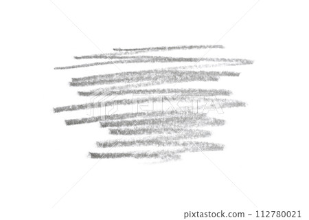 A photo of an artistic gray pencil stroke on white canvas. 112780021