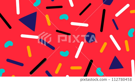 Seamless Pattern 80s Memphis Style Background 112780458