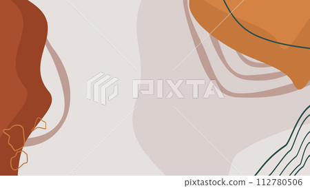 Abstract Fall Background With Leaves And Organic Shapes 112780506