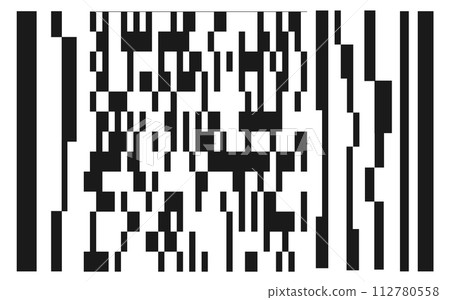 Matrix code. Black encoded data. Digital information 112780558