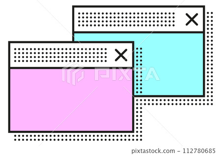 Retro ui interface icon. Vintage window frames 112780685