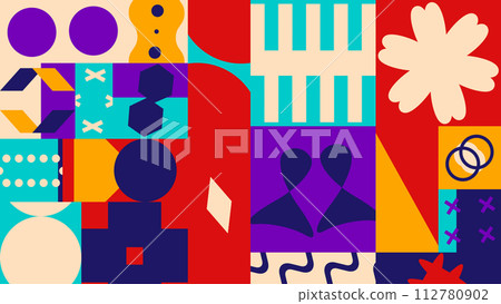 Bauhaus Style Abstract Background 112780902