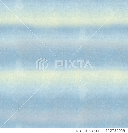 Hand drawn watercolor texture background, gradient from yellow to blue colors. For sky, sea, pond. Seamless horizontal stripe pattern. Hand drawn watercolor texture background, gradient from yellow to blue colors. For sky, sea, pond. Seamless horizontal stripe pattern. 112780939