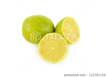Lime fruit isolated on white . 112781139