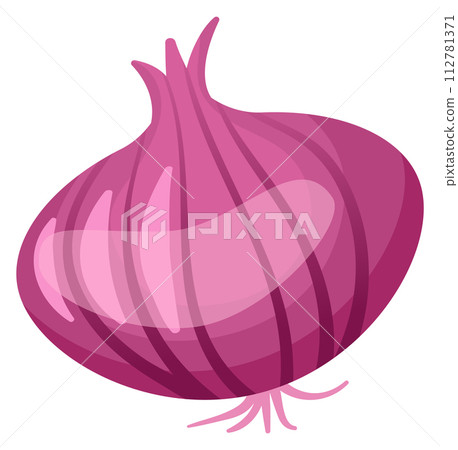 Red onion cartoon icon. Healthy fresh food Red onion cartoon icon. Healthy fresh food 112781371