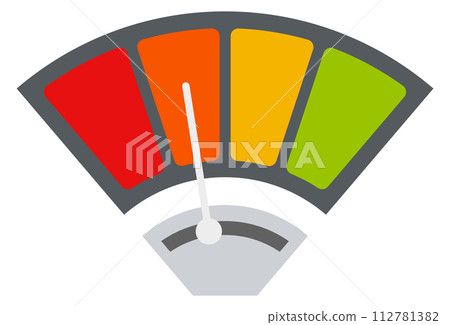 Colorful level gauge. Perfomance indicator. Score meter Colorful level gauge. Perfomance indicator. Score meter 112781382
