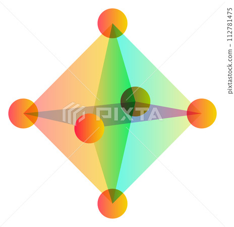 Geometry structure colorful symbol. Abstract shape logo Geometry structure colorful symbol. Abstract shape logo 112781475