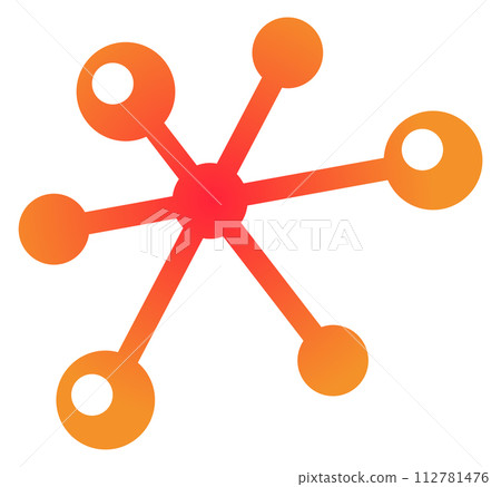 Connected chemistry colorful icon. Molecule cell logo Connected chemistry colorful icon. Molecule cell logo 112781476
