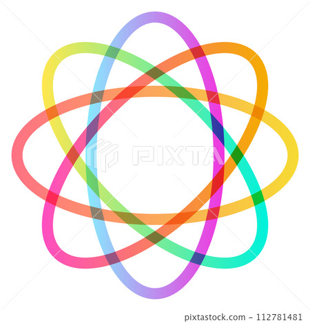 Dynamic colorful logo. Science icon. Biology tech 112781481