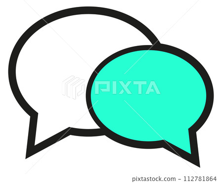 Message chat icon. Communication black line symbol 112781864