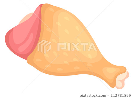 Chicken leg icon. Fresh raw poultry meat Chicken leg icon. Fresh raw poultry meat 112781899