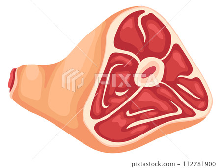Pork leg cut icon. Cartoon raw organic meat Pork leg cut icon. Cartoon raw organic meat 112781900