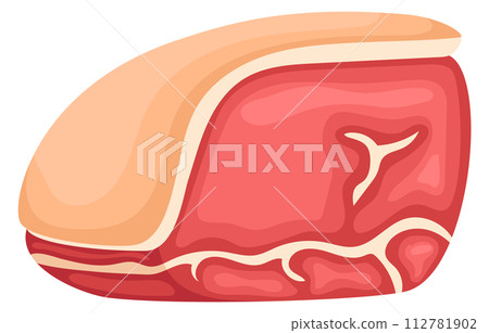 Pork meat icon. Uncooked meat. Butcher symbol Pork meat icon. Uncooked meat. Butcher symbol 112781902
