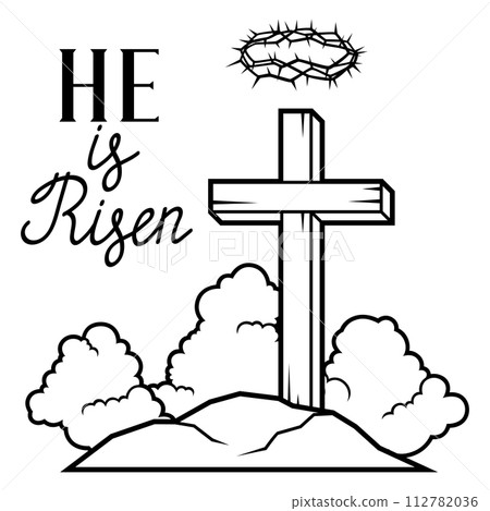 Happy Easter greeting card. Background with religious symbol. 112782036