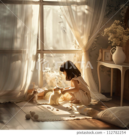 Cats and girls 112782254